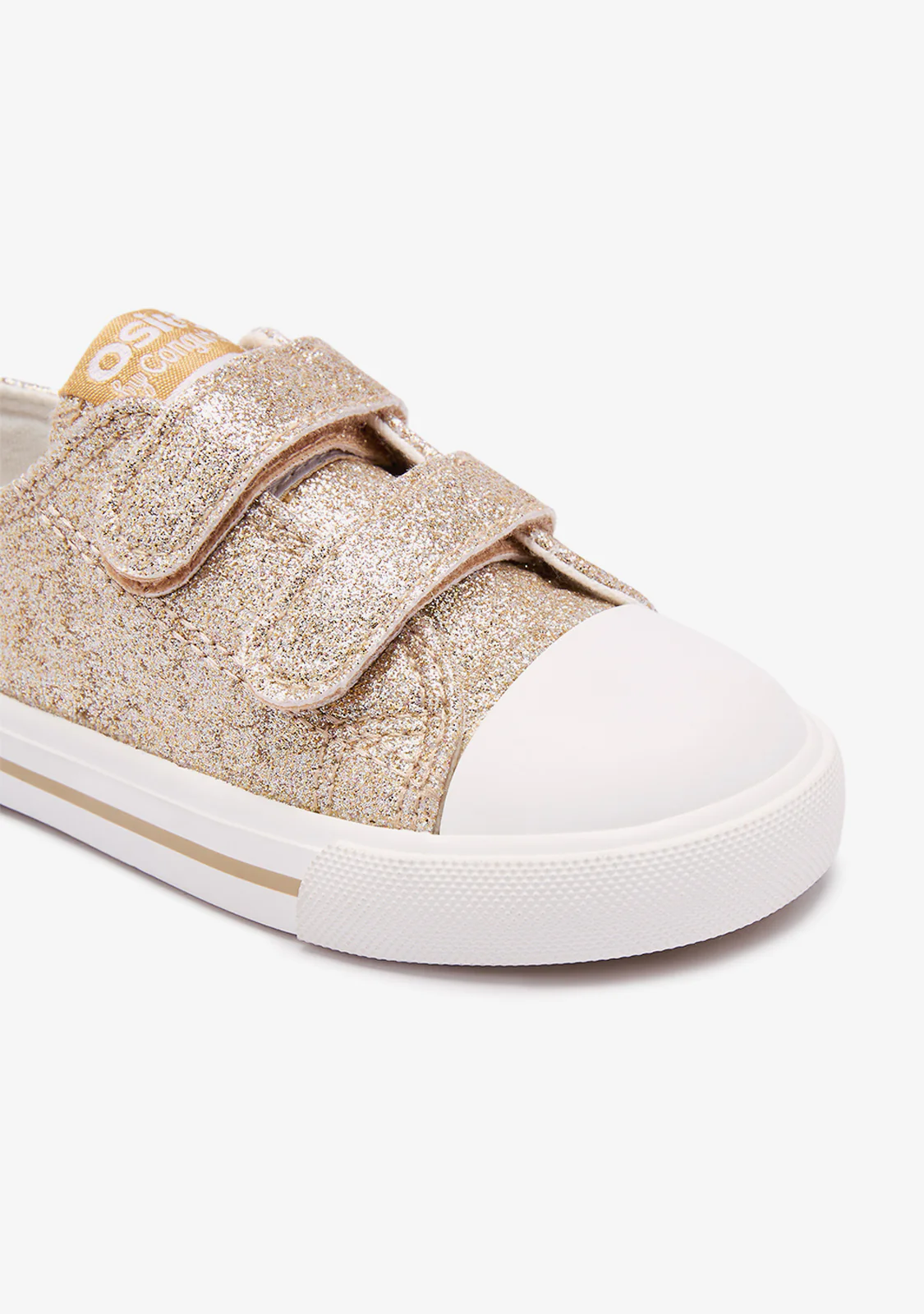 Gold Glitter Canvas Baby Sneakers - Image 3