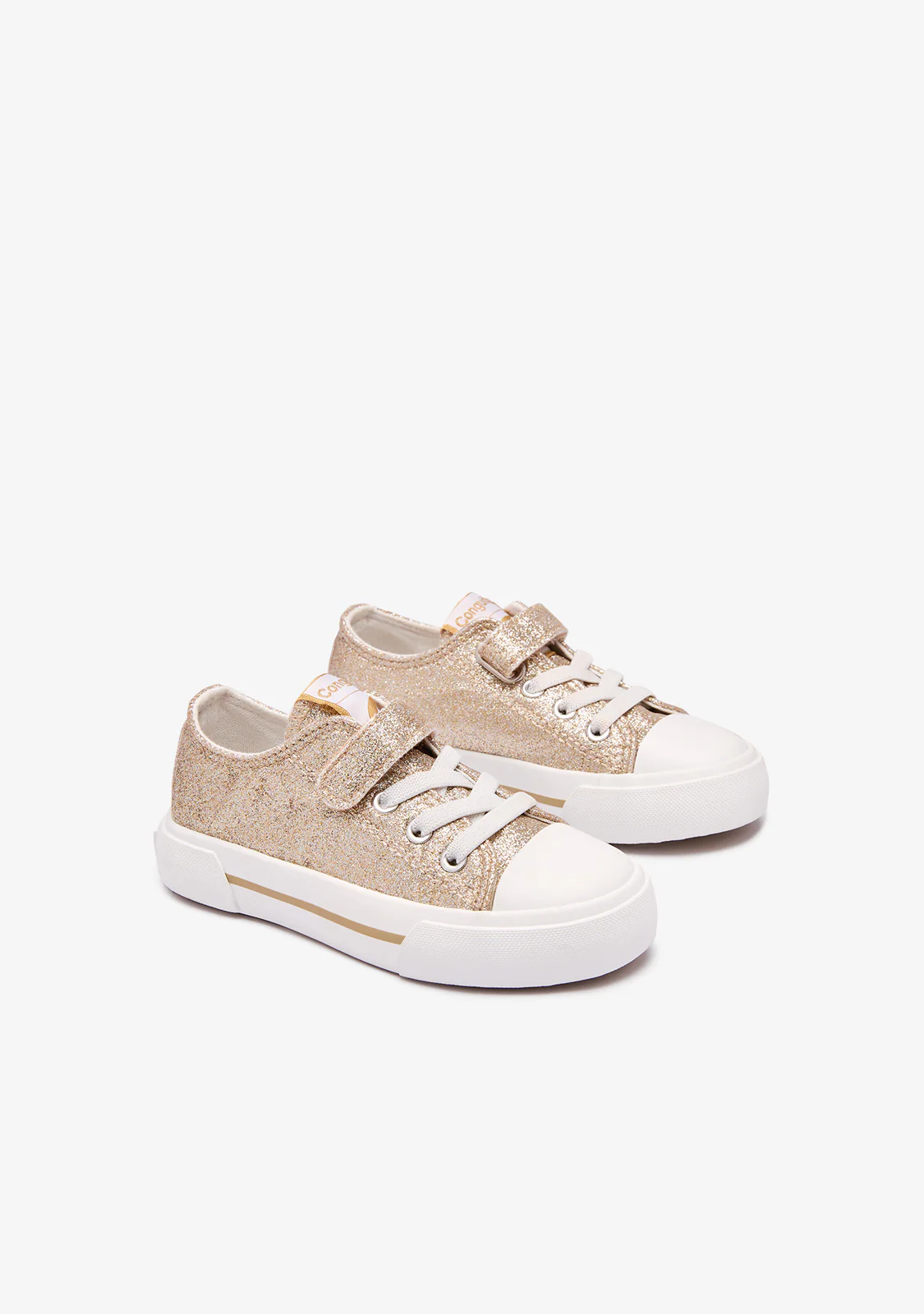 Gold Glitter Canvas Sneakers - Image 2