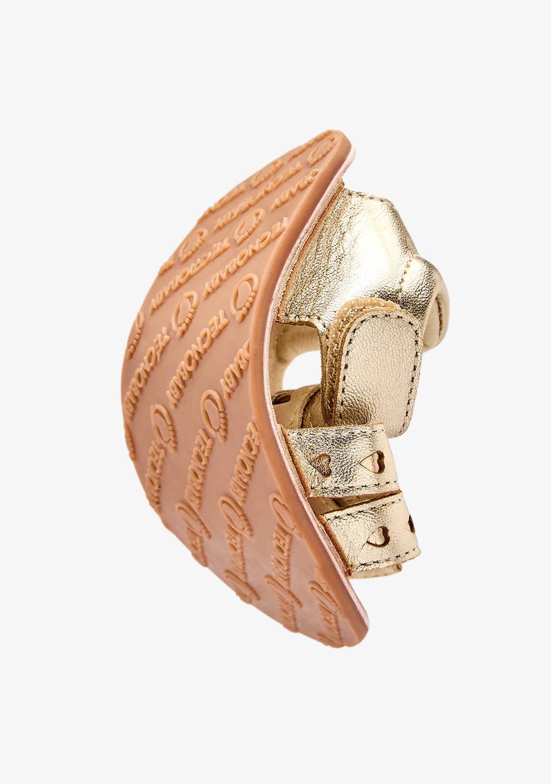 Golden Barefoot Heart Sandals for Baby - Image 3