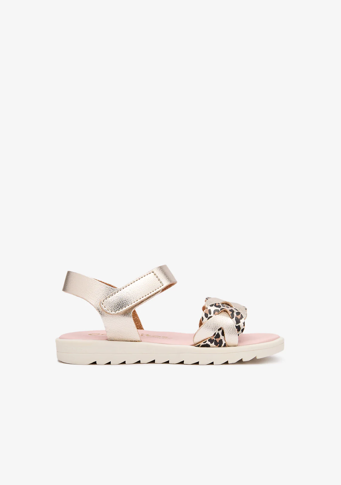 Gold Leopard Braid Sandals