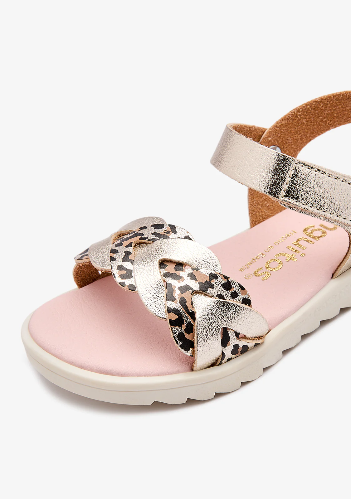 Gold Leopard Braid Sandals - Image 4