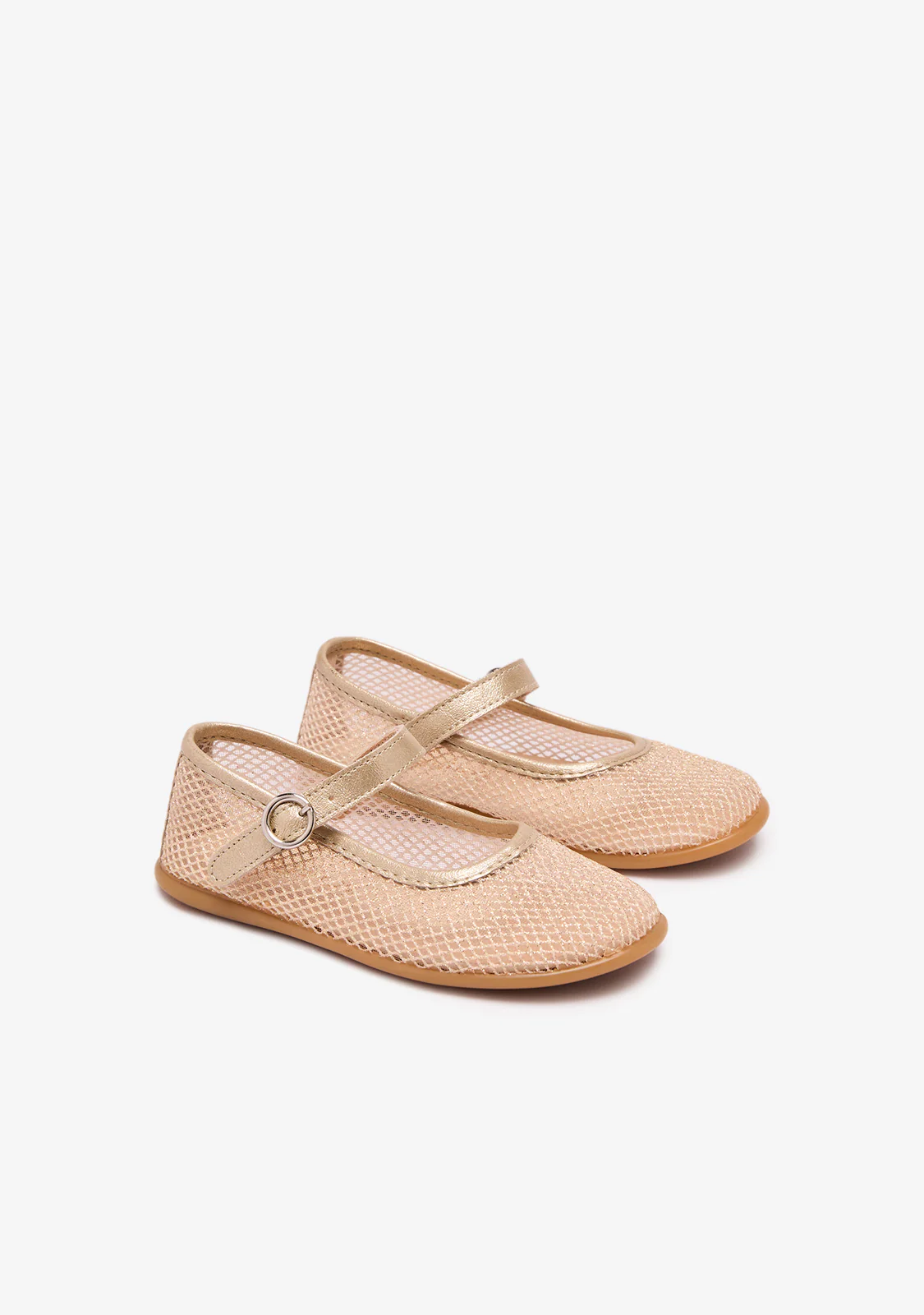 Gold Mesh Buckle Ballerinas - Image 2