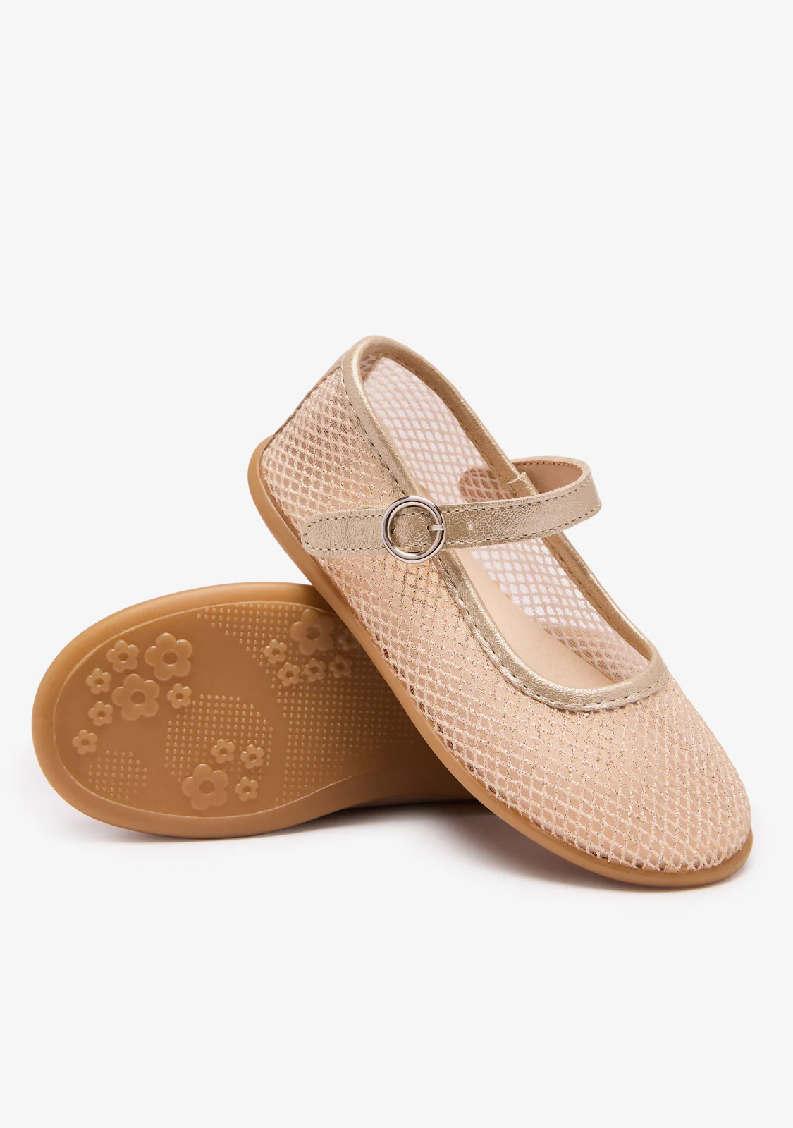 Gold Mesh Buckle Ballerinas - Image 3