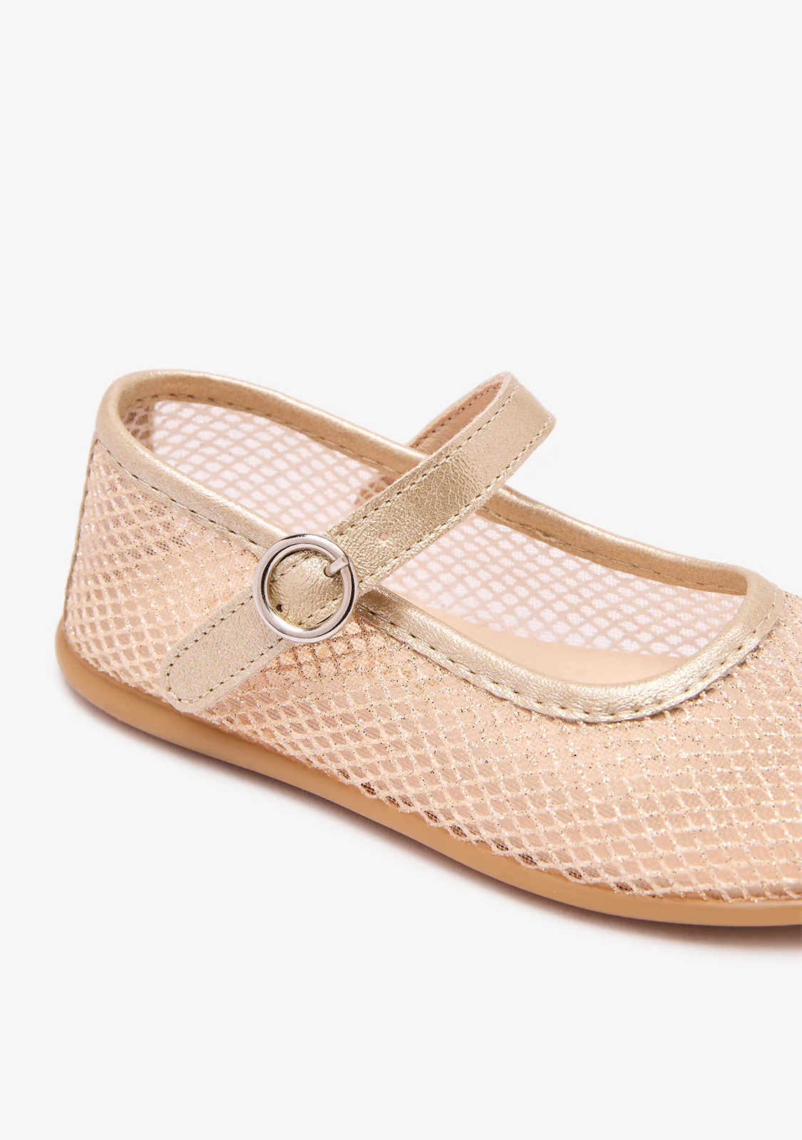 Gold Mesh Buckle Ballerinas - Image 4