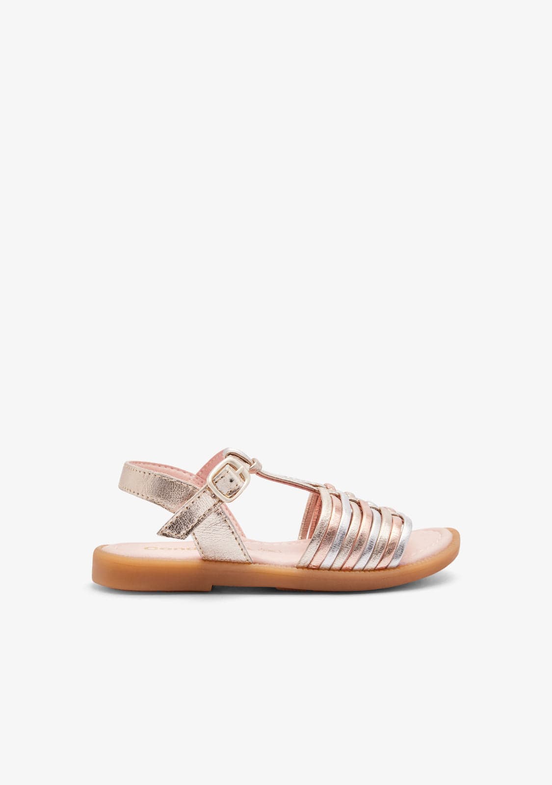 Gold / Multi Strips Sandals