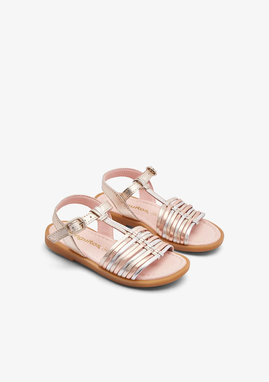 Gold / Multi Strips Sandals - Image 2