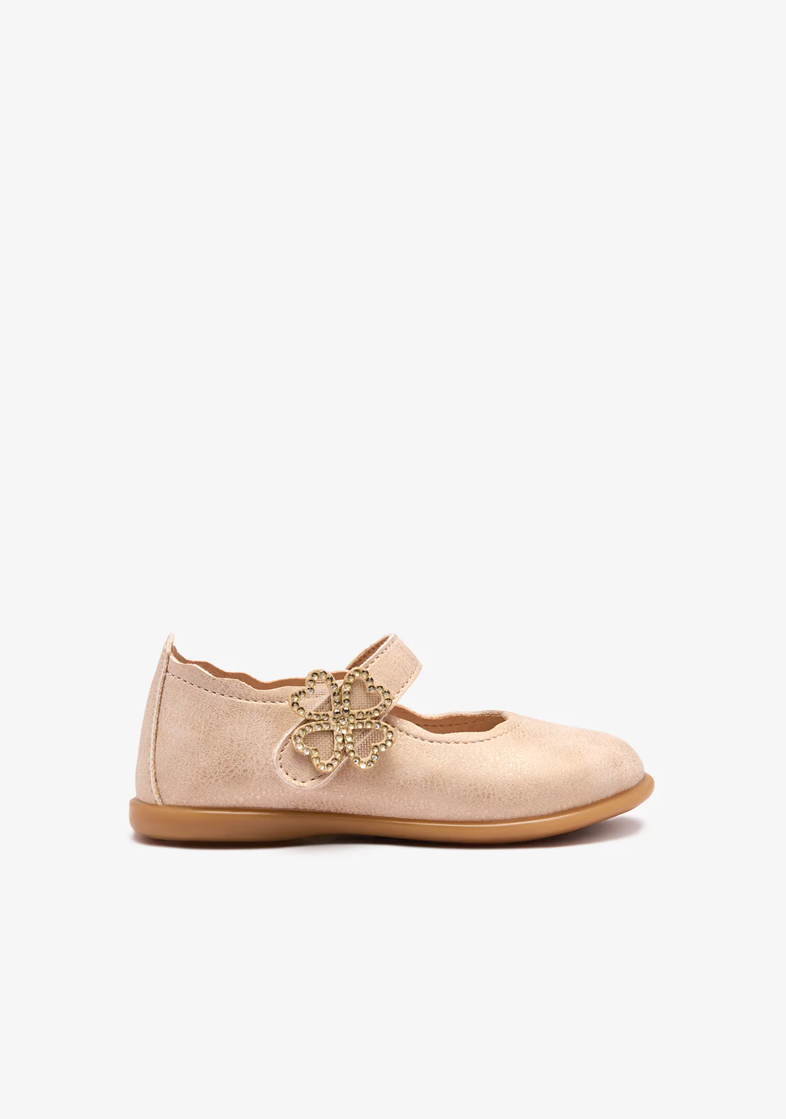 Gold Shine Hearts Baby Ballerinas