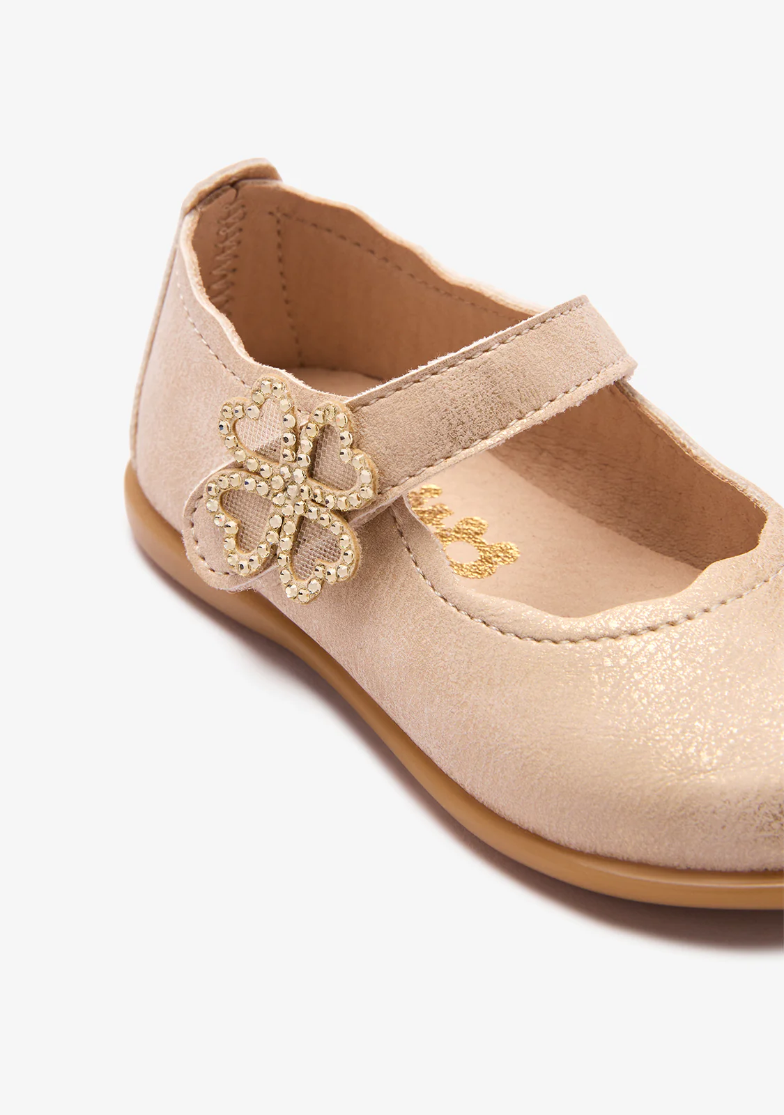 Gold Shine Hearts Baby Ballerinas - Image 4