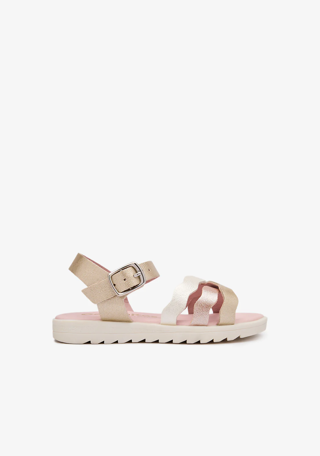 Gold Wave Straps Sandals