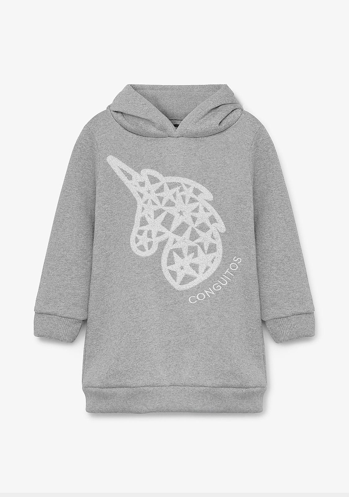 Grey Hoodie Unicorn Sweatshirt Dress