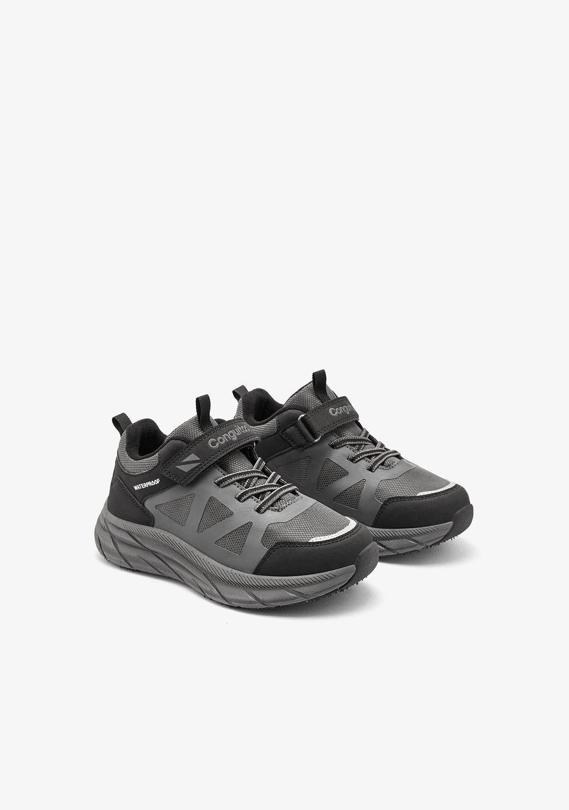 Grey Waterproof High Strap Sneakers - Image 3