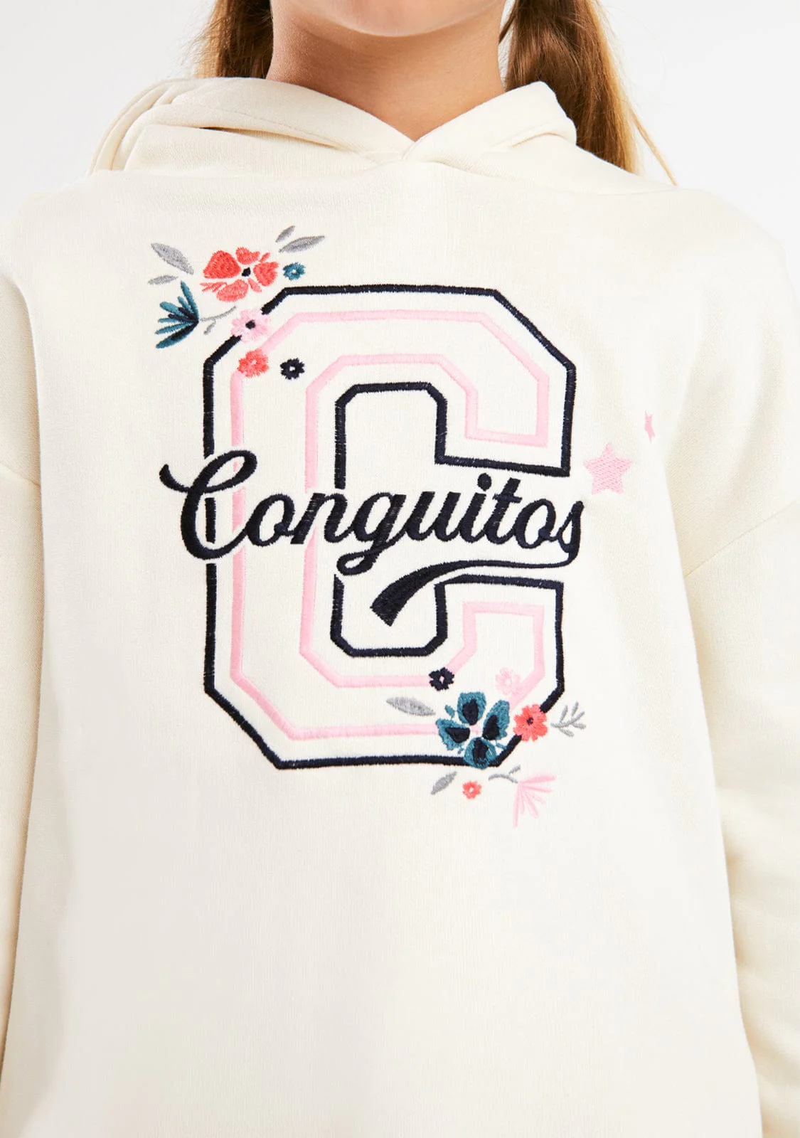 Beige Embroidery 'C' Hoodie - Image 5