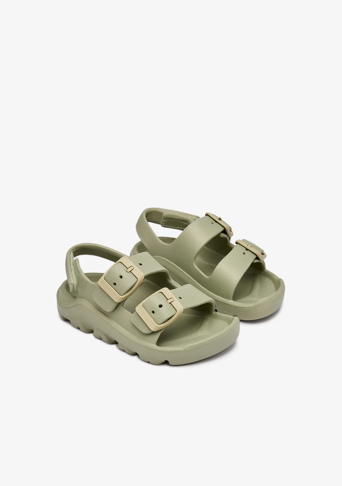 Khaki Double Buckle Sandals - Image 2
