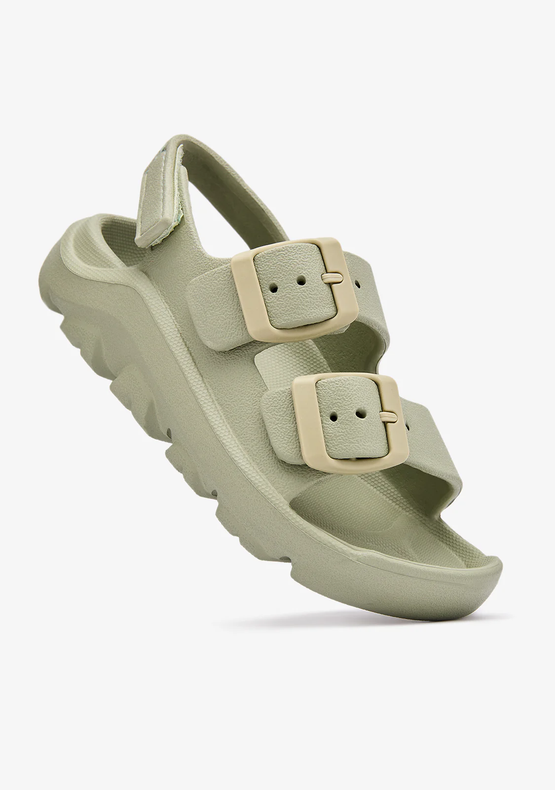 Khaki Double Buckle Sandals - Image 3
