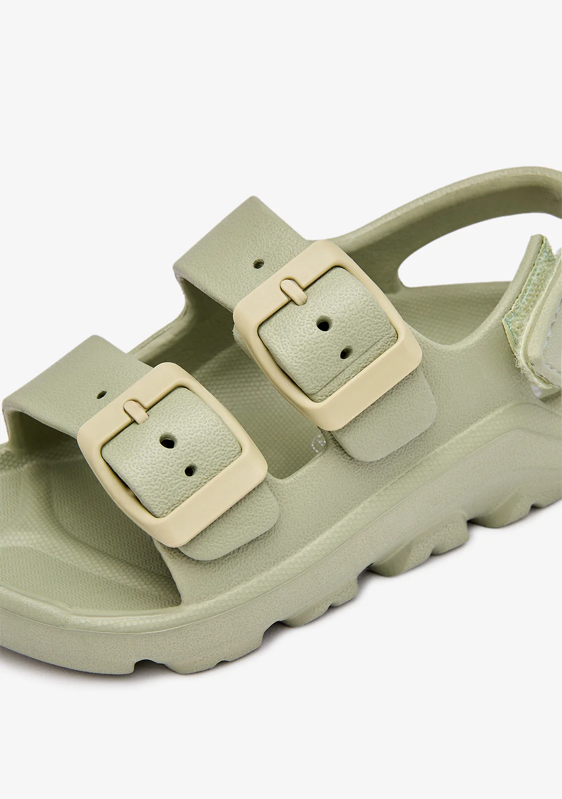 Khaki Double Buckle Sandals - Image 4