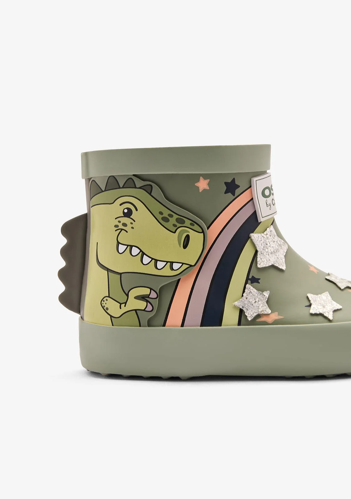 Khaki Rain Dinosaur Boots - Image 4