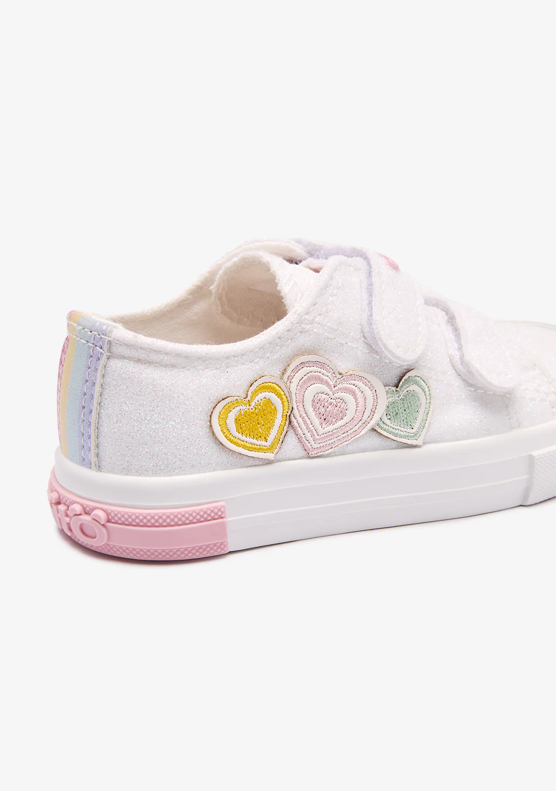 Multi Glitter Hearts Baby Sneakers - Image 4