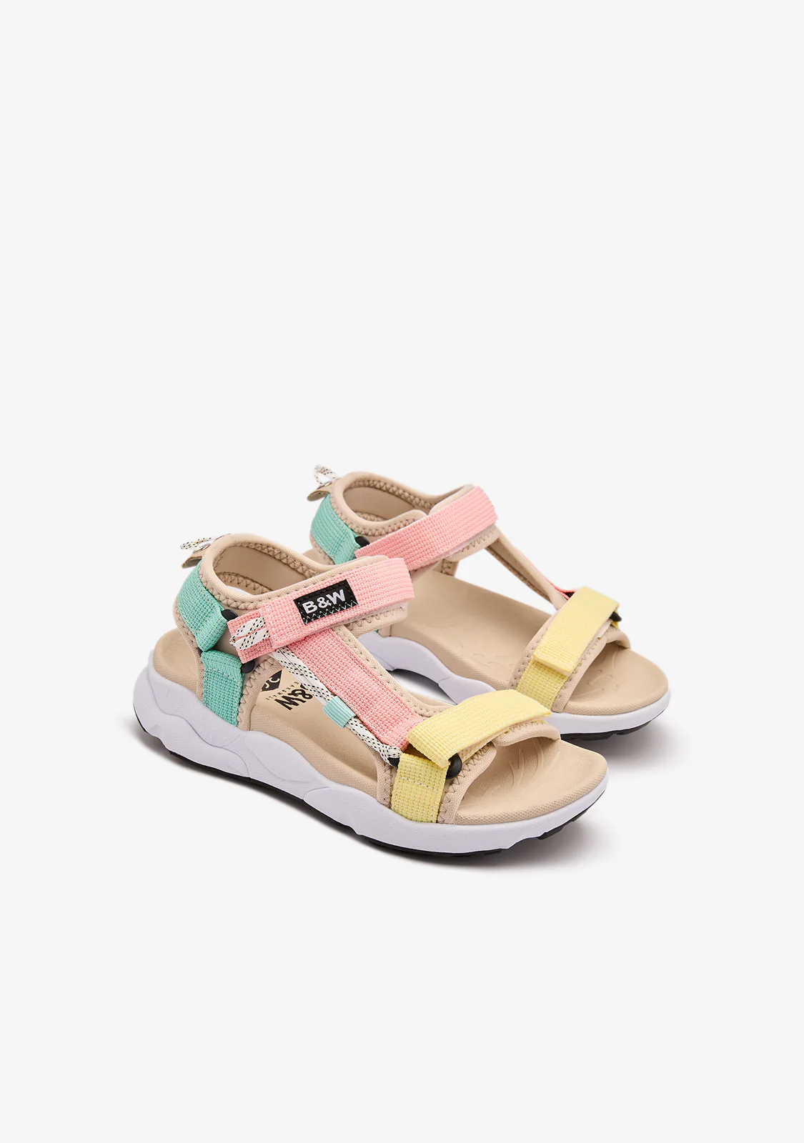Multi Pastel Strip Sandals - Image 2