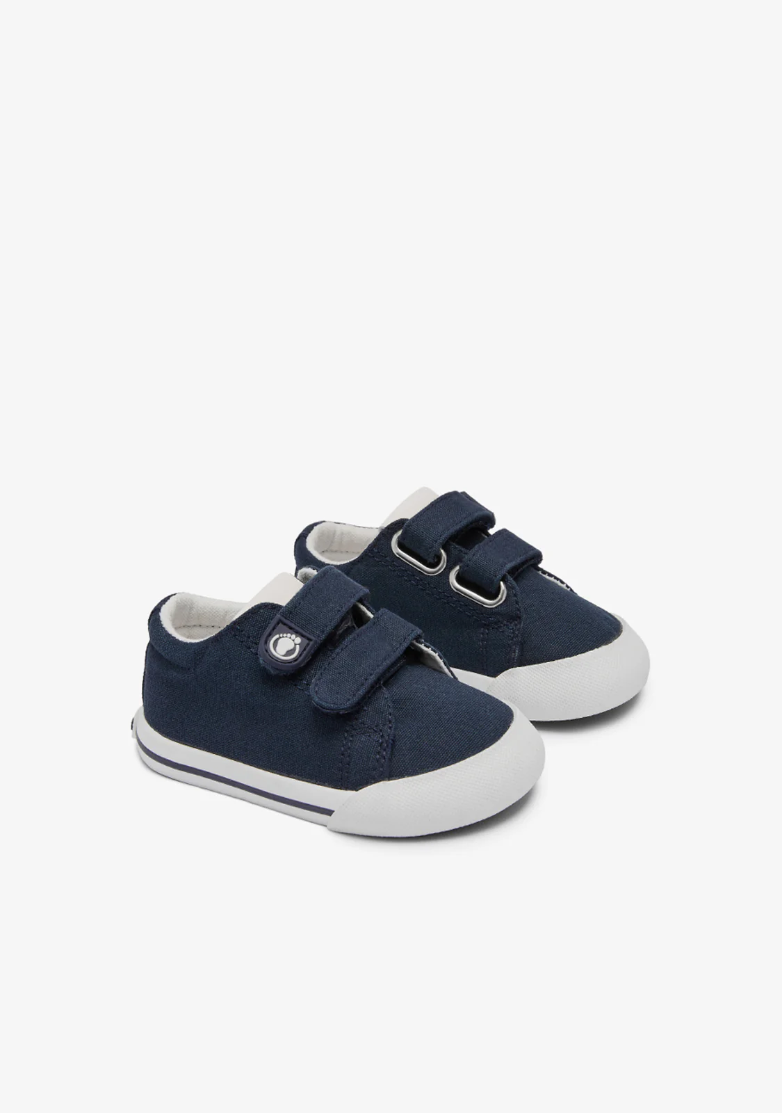 Baby Barefoot Sneakers Navy Blue Canvas - Image 2