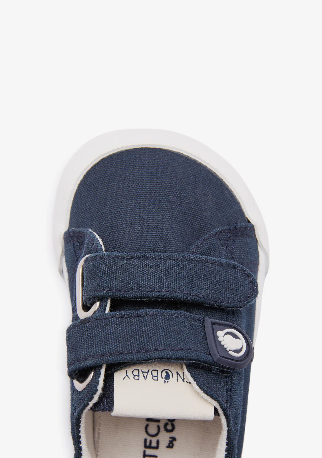 Baby Barefoot Sneakers Navy Blue Canvas - Image 4