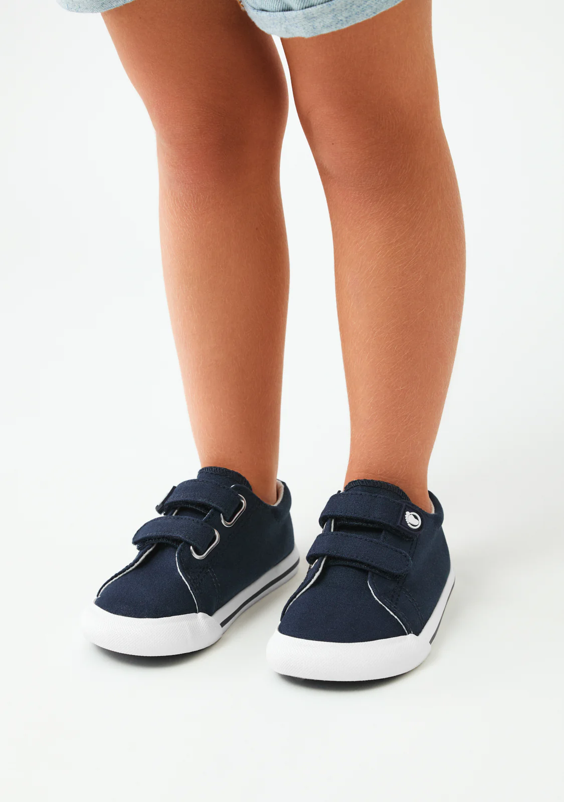 Baby Barefoot Sneakers Navy Blue Canvas - Image 5