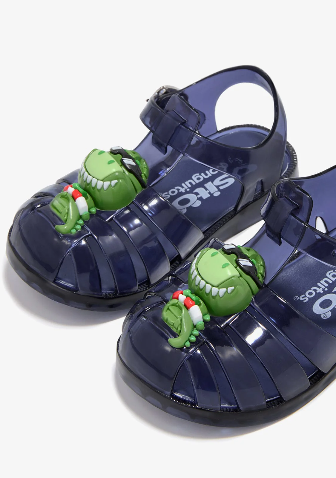 Navy Buckle Jelly Sandals - Image 3