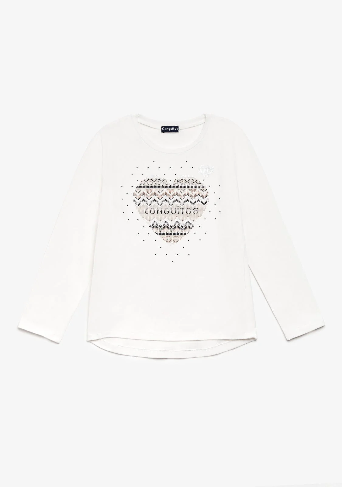 Off White Dots Heart T-Shirt - Image 2