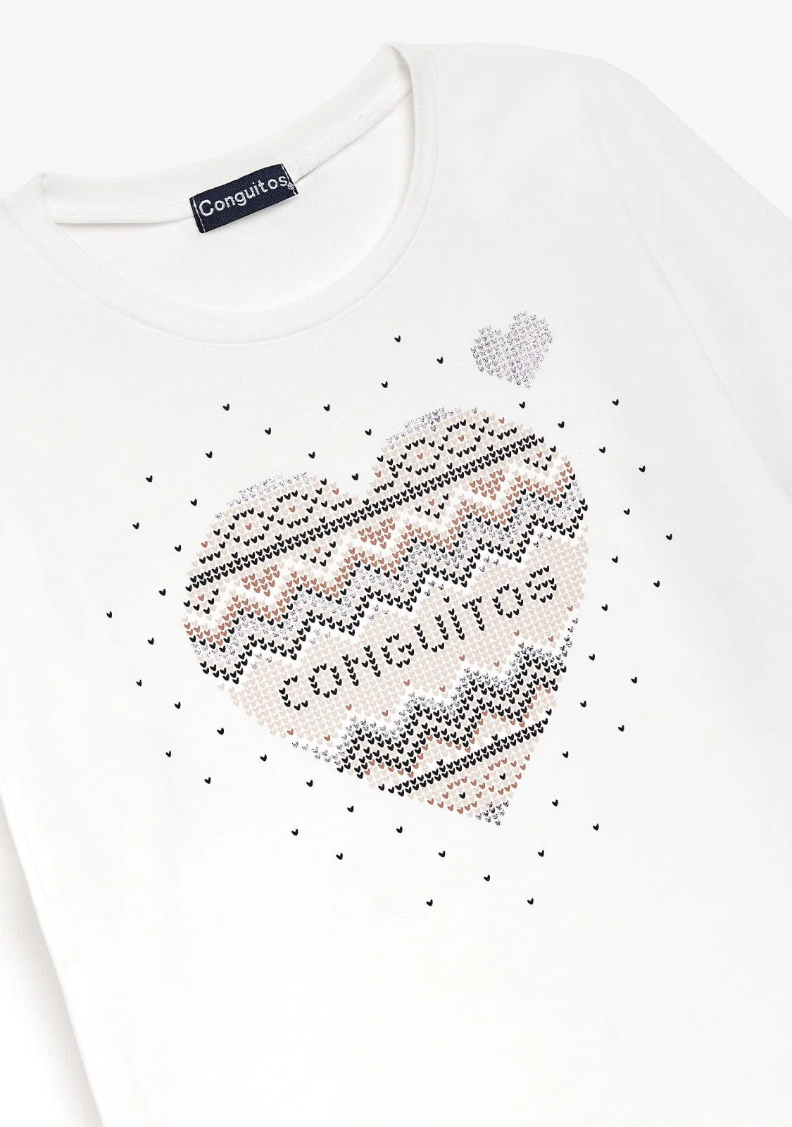 Off White Dots Heart T-Shirt - Image 3