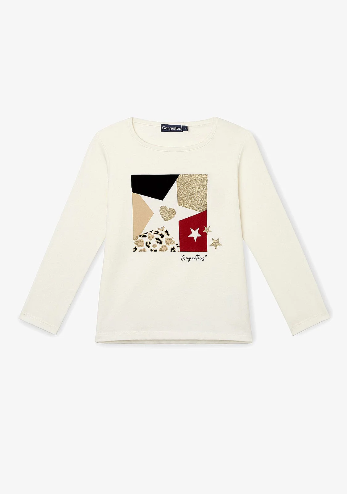 Off White Star Patchwork T-Shirt - Image 2