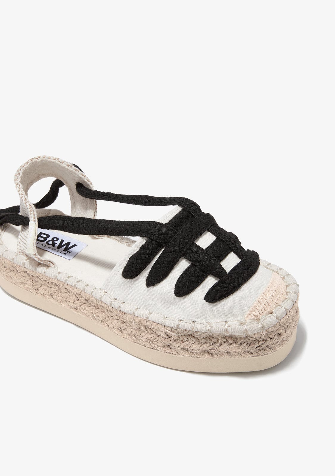 Off White Straps Espadrilles B&W - Image 3