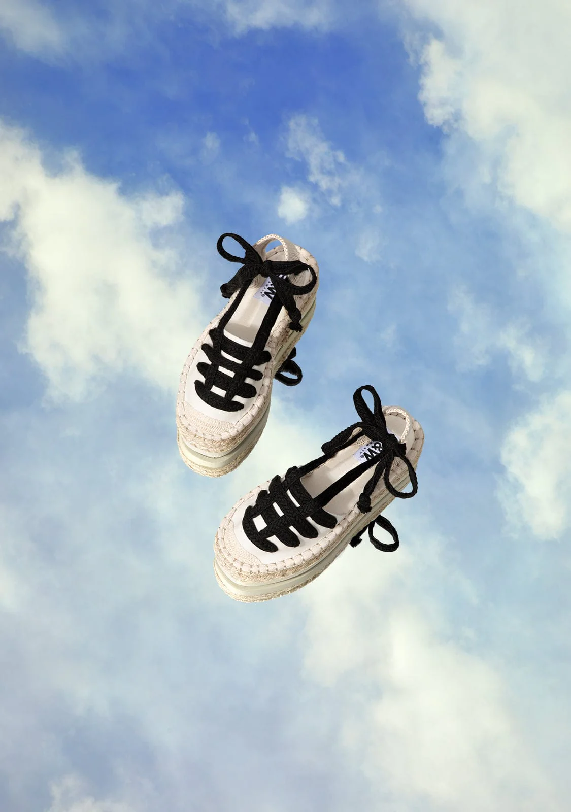 Off White Straps Espadrilles B&W - Image 5