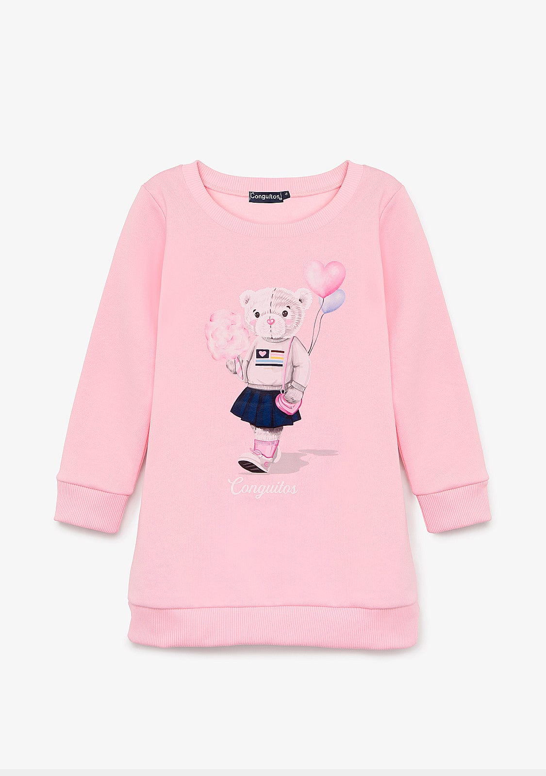 Pink Bear Sweatshirt Dress - Image 2