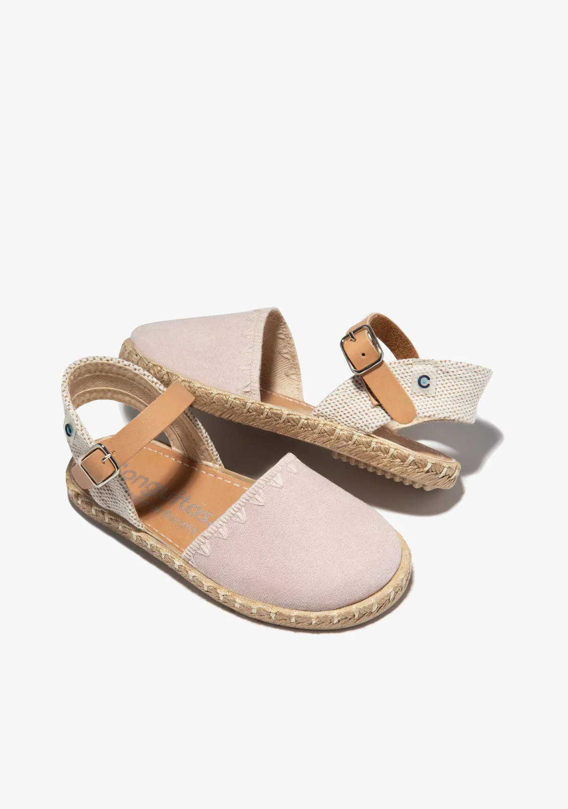 Pink Buckle Embroidery Espadrilles - Image 3