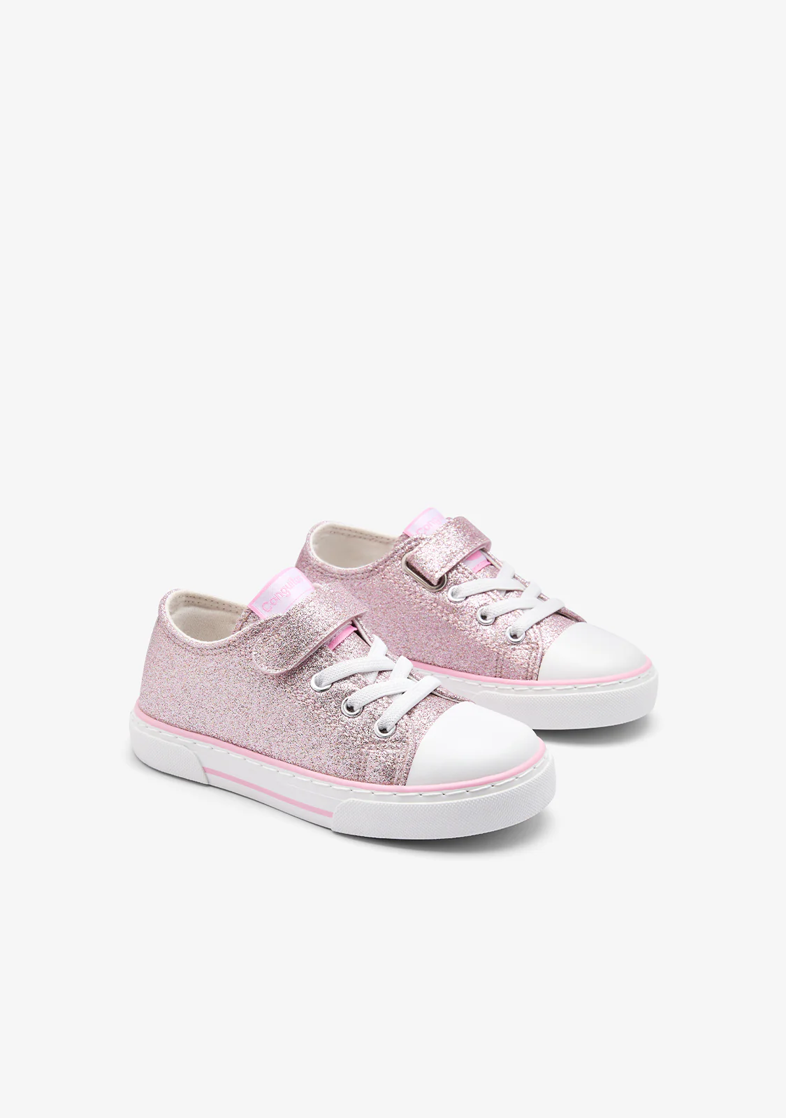 Pink Glitter Canvas Sneakers - Image 2
