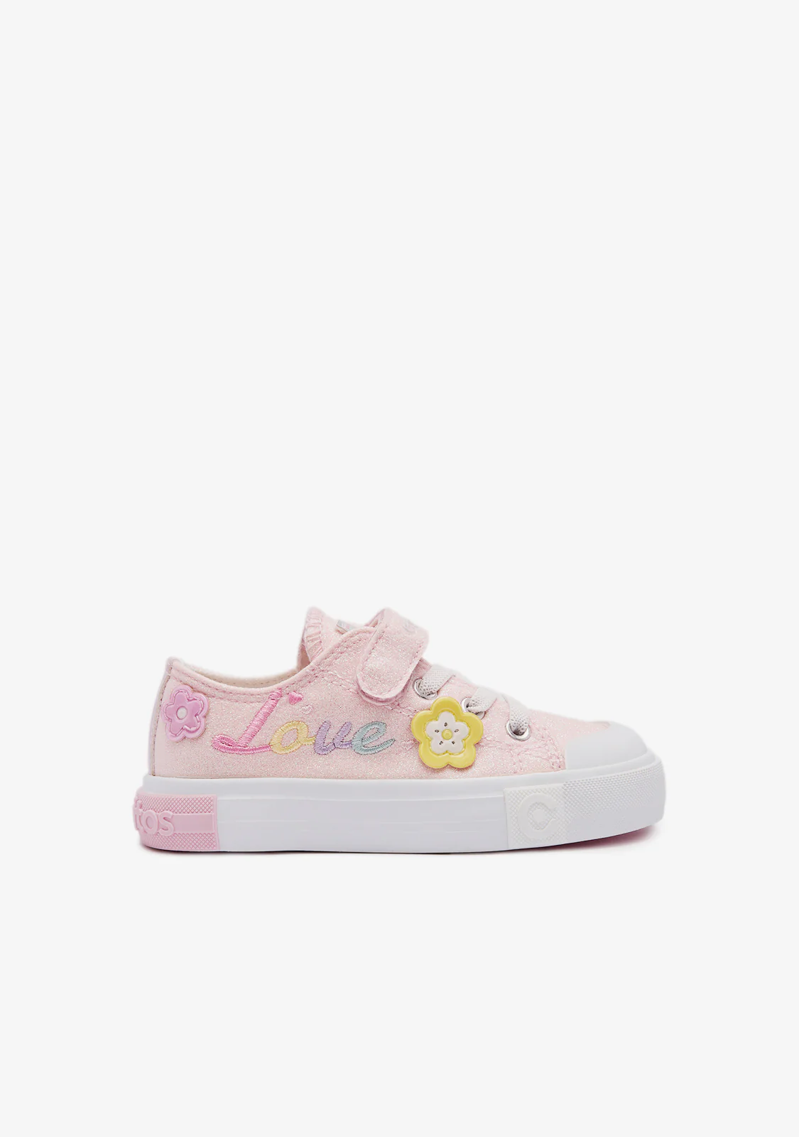 Pink Glitter Flowers Sneakers