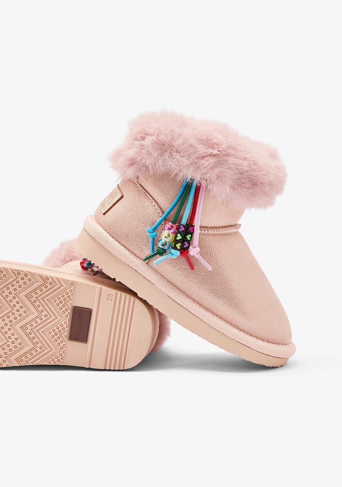 Pink Patent Charm Fur Australian Boots - Image 4