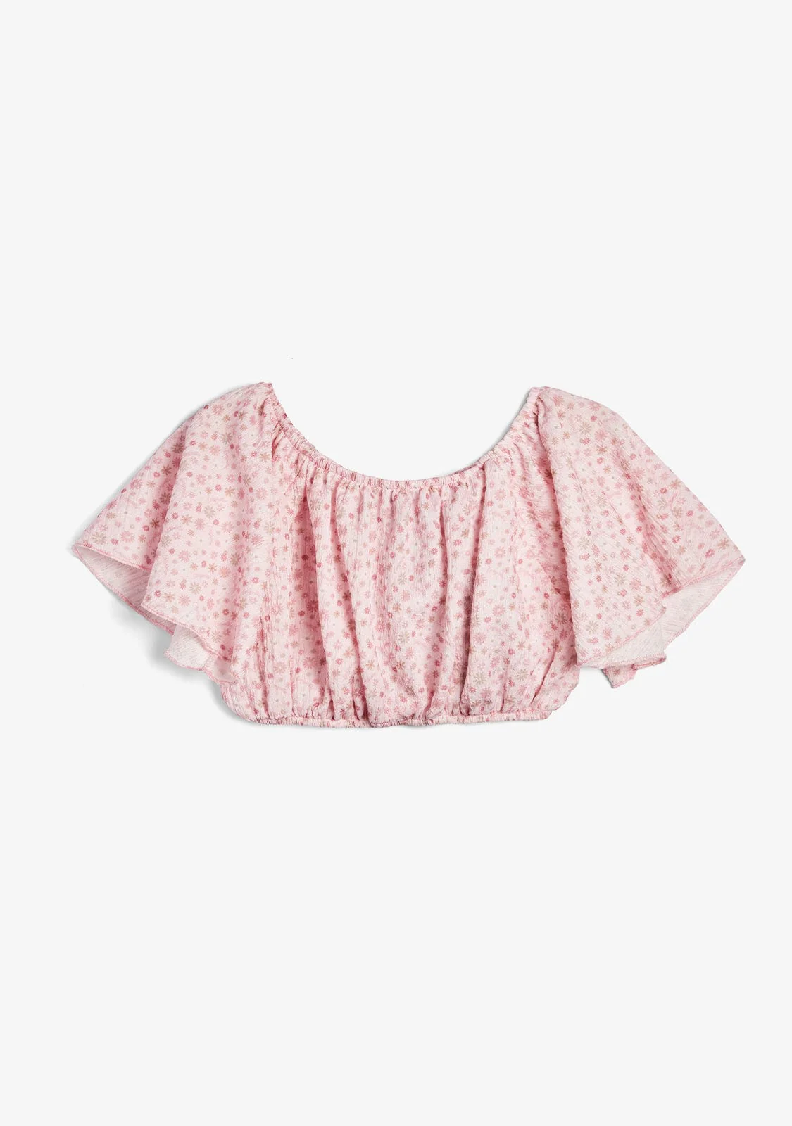 Pink Shoulders Flowers T-Shirt - Image 2