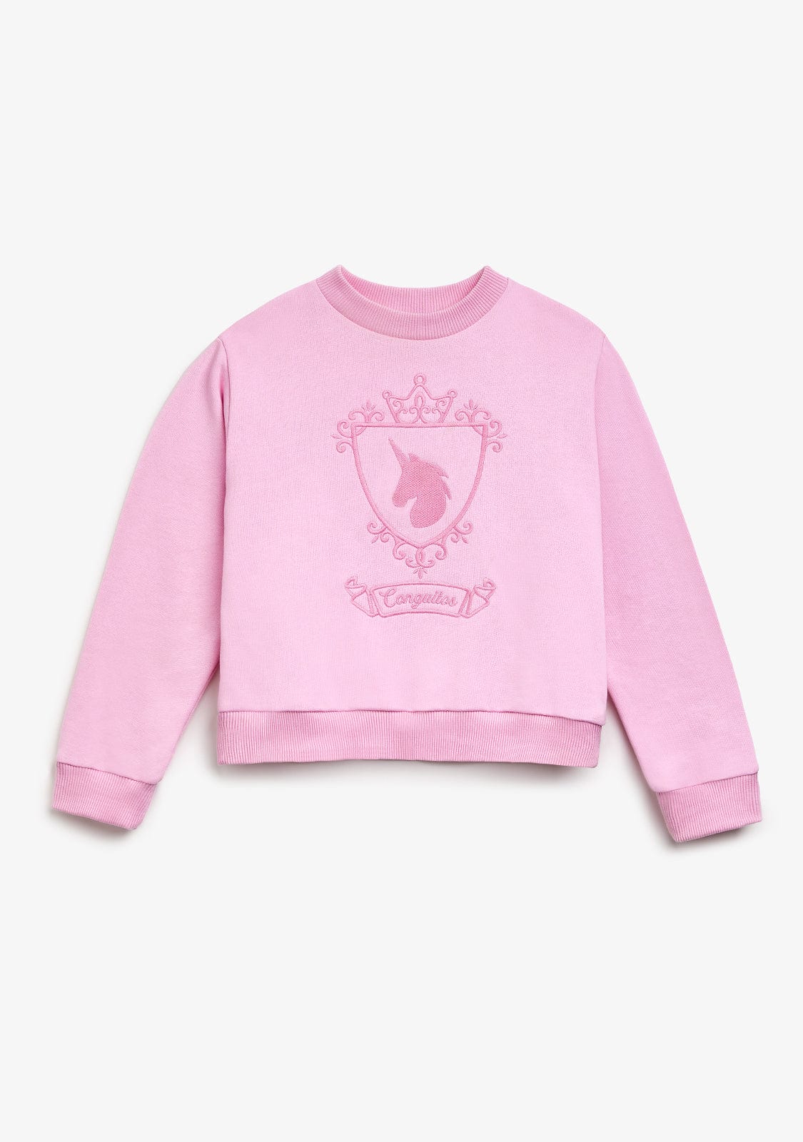 Pink Unicorn Emblem Sweetshirt - Image 2