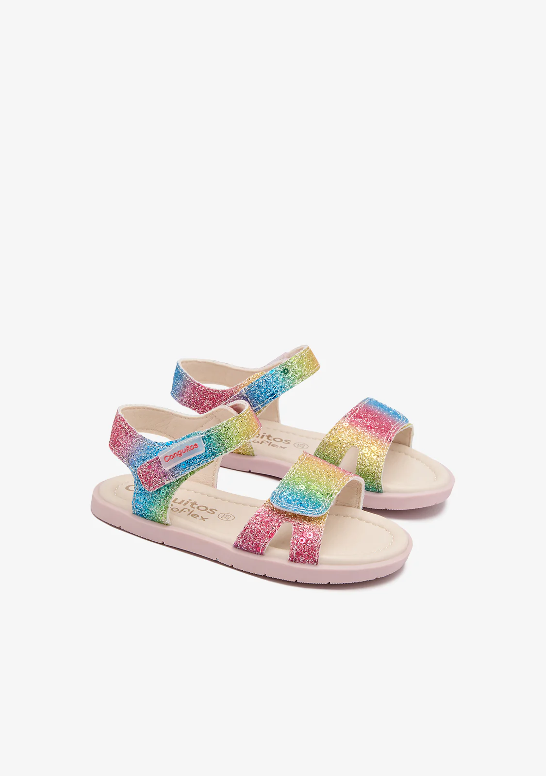 Rainbow Glitter Barefoot Goflex Sandals - Image 2