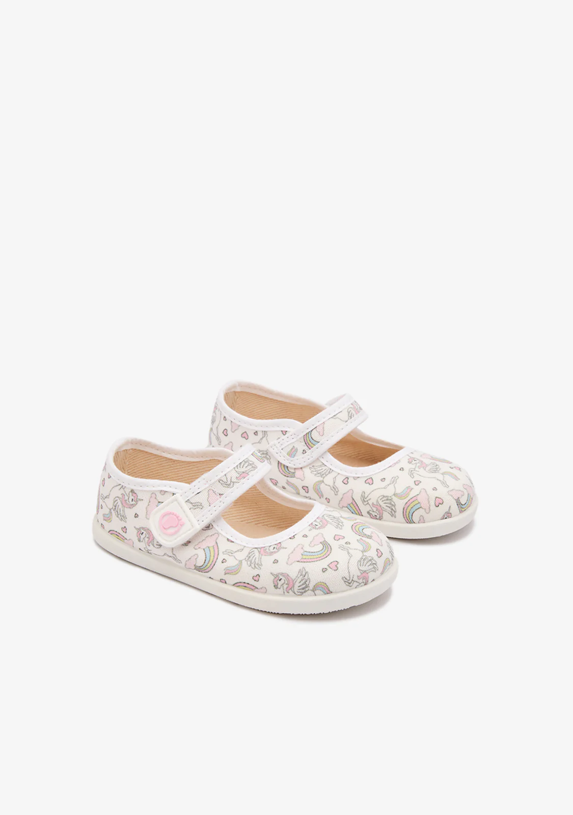 Baby´s Rainbow Unicorn Canvas Barefoot Mary Janes - Image 2