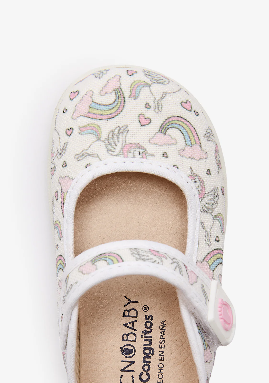 Baby´s Rainbow Unicorn Canvas Barefoot Mary Janes - Image 4