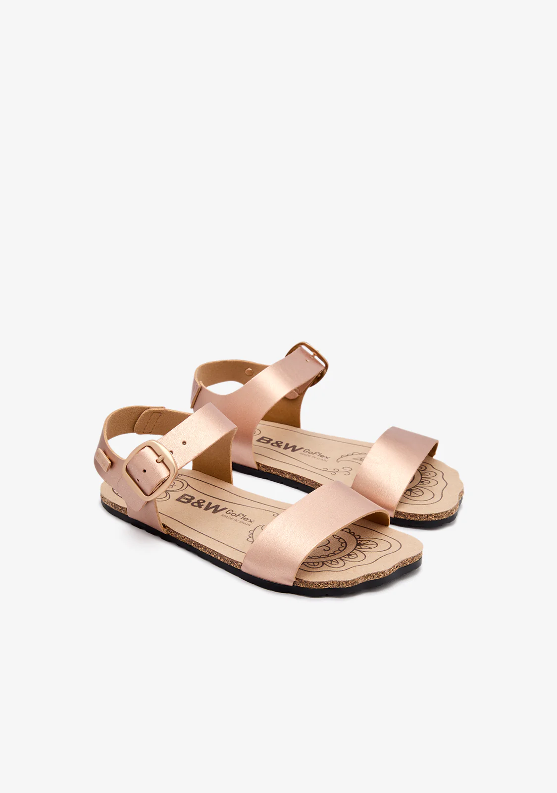 Rose Gold Strap Barefoot Goflex Sandals - Image 2