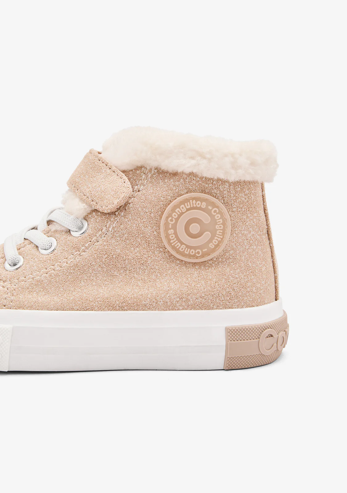 Gold Fur High Strap Sneakers - Image 4