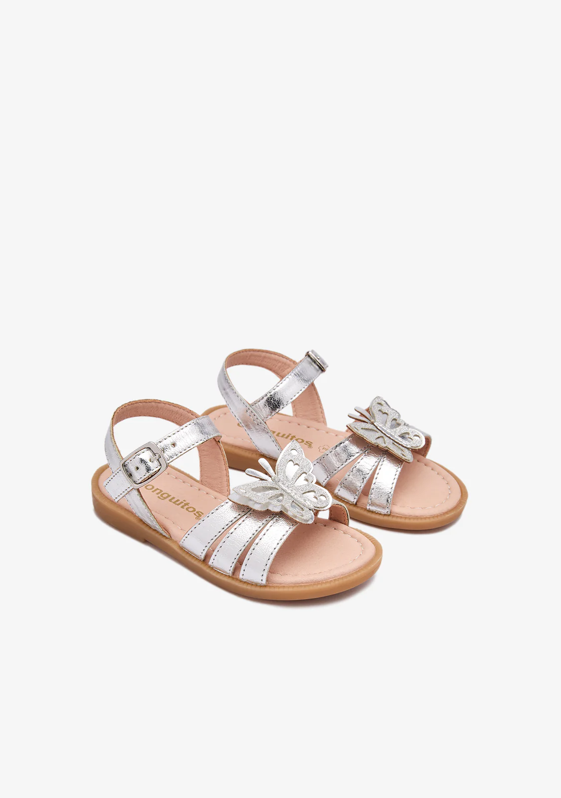 Silver Glitter Butterfly Sandals - Image 2