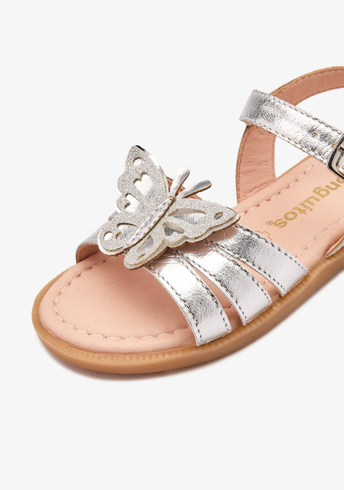 Silver Glitter Butterfly Sandals - Image 4