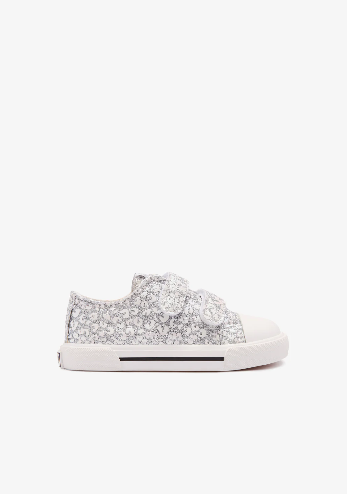 Silver Glitter Canvas Baby Sneakers