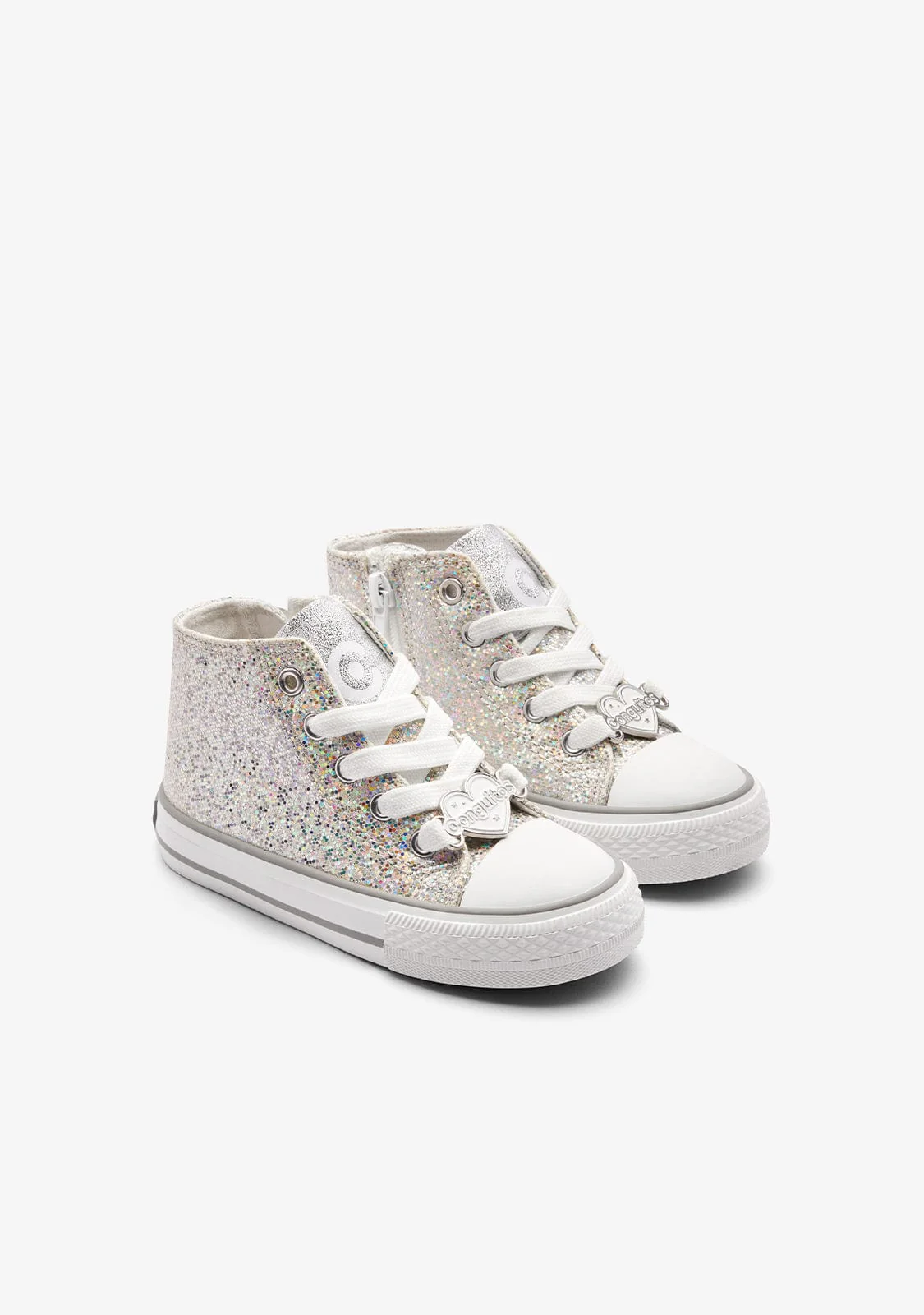 Silver Glitter High Sneakers - Image 2