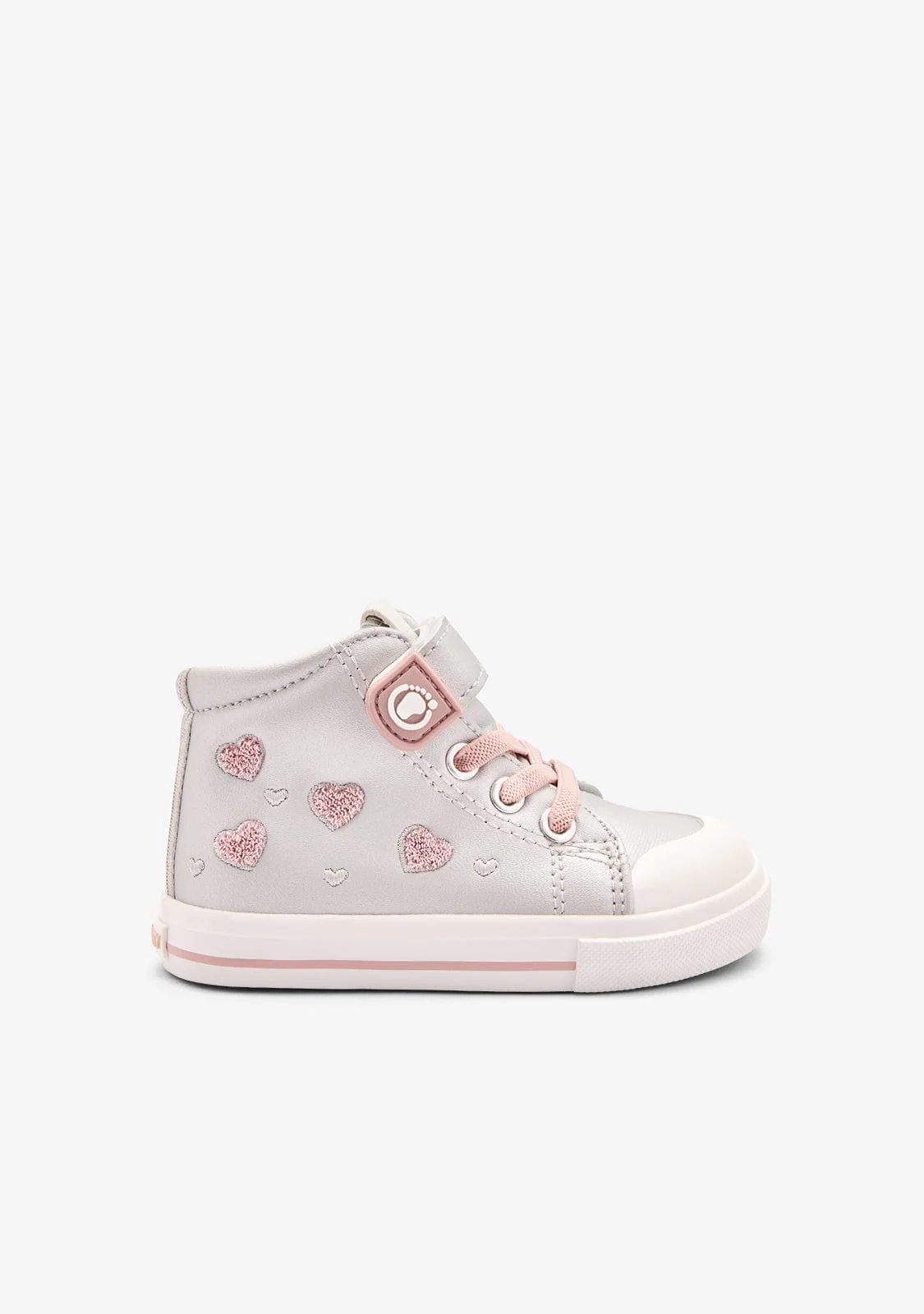 Silver Barefoot Heart High Sneakers
