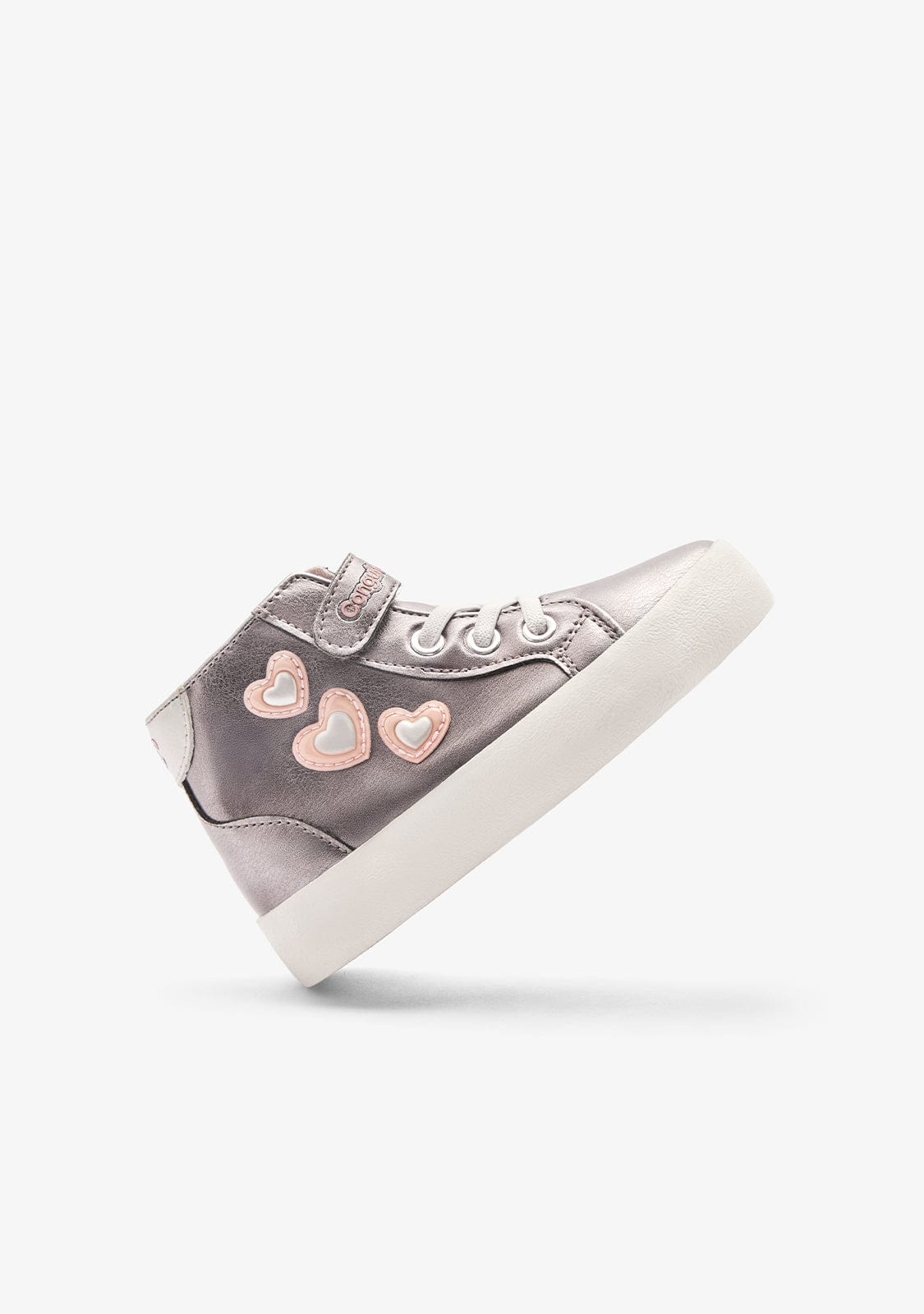 Silver Hearts High Strap Sneakers - Image 3