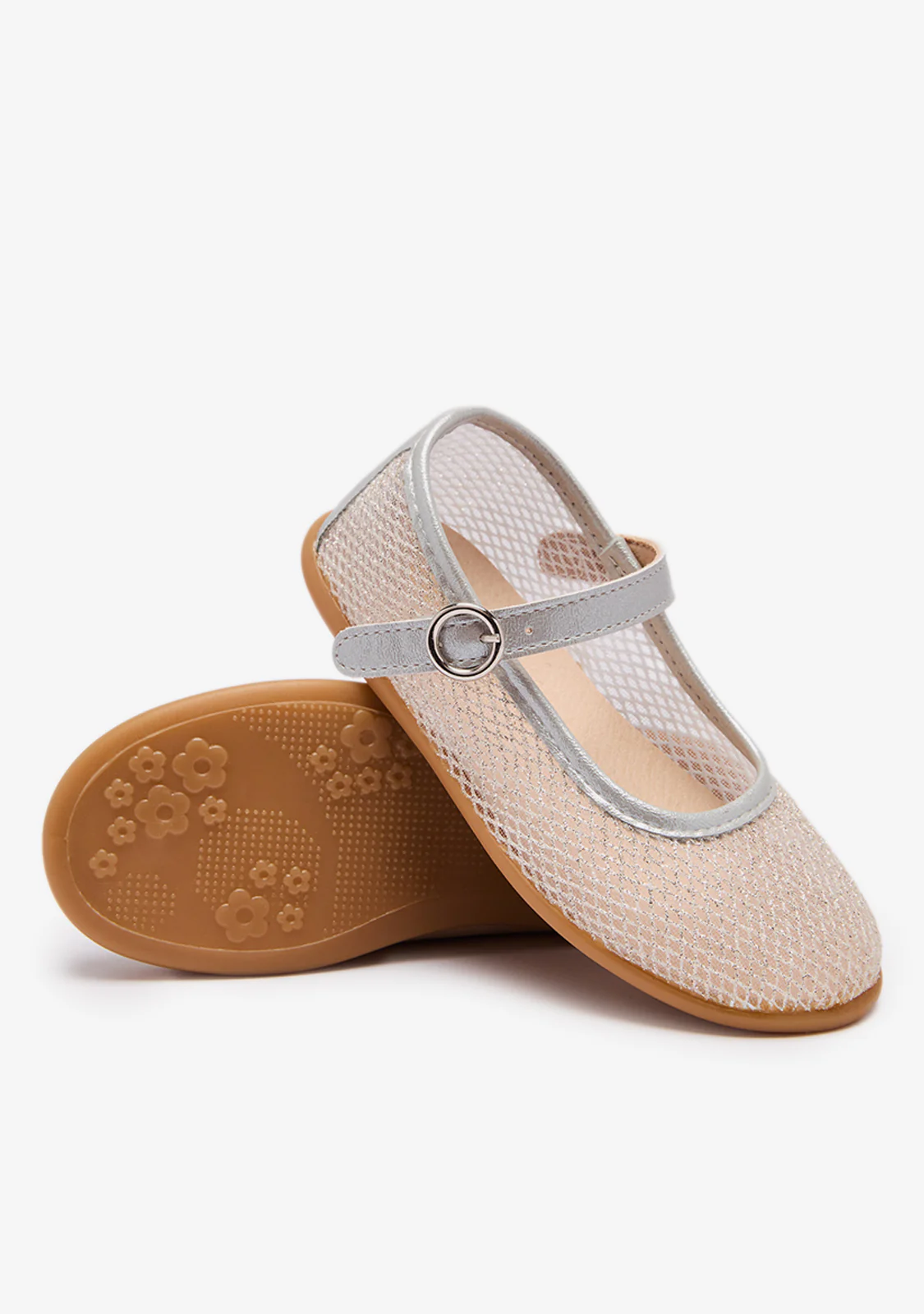 Silver Mesh Buckle Ballerinas - Image 3